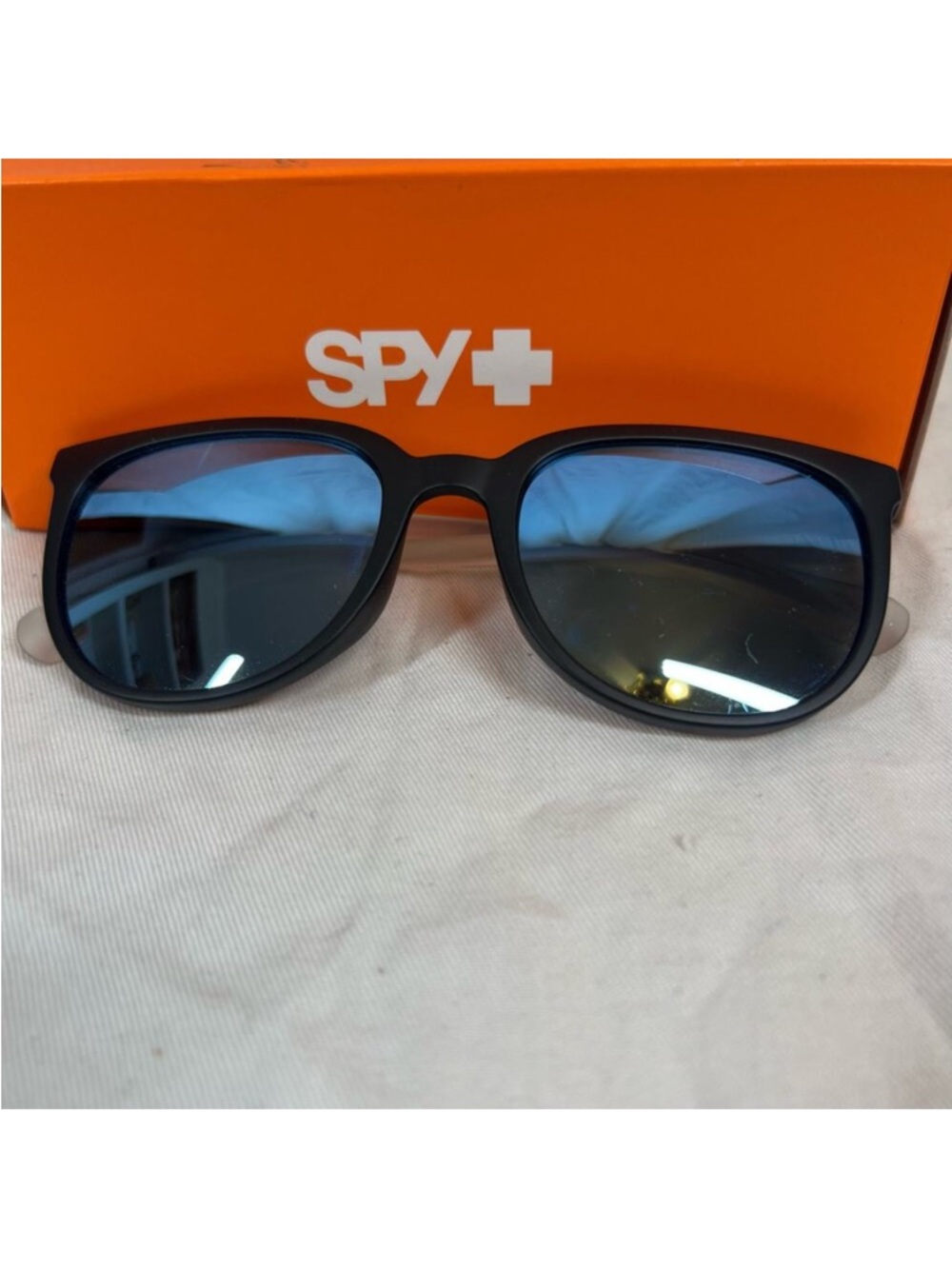 Spy Fizz sunglasses Matte Black Crystal Gray with light blue Spectra new
